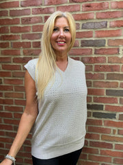 Stone Studded V Neck Tank Top Serena