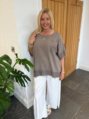 Mocha Multi Hole Detail Top Terri