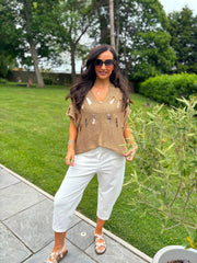 White Barrel Leg Trousers