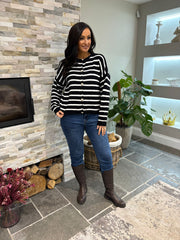 Navy Stripe Cardigan Dora