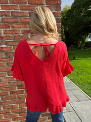 Red Bubble Cotton Top Kimberly