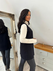 Black Single Button Waistcoat Kylie