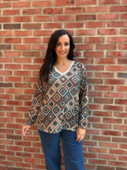 Teal Diamond Shimmer Top Freya