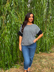 Charcoal Stripe Back Jumper Mckenna
