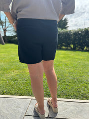 Black Bubble Cotton Shorts