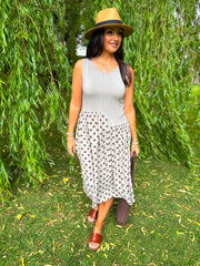 Mocha Polka Dot Panel Dress Coraline