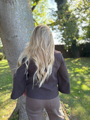 Chocolate Gold Buttoned Jacket Vanessa