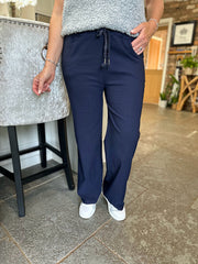Navy Wide Leg Magic Trousers