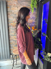 Wine Shimmer Brooch Top Indy