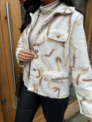 Antique Cream Swirl Pattern Coat Elsa