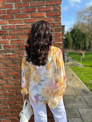Butter Yellow Floral Pussy Bow Blouse Isla