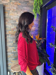 Red Diamante Blouse Judy