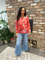 Red Floral Top Anais