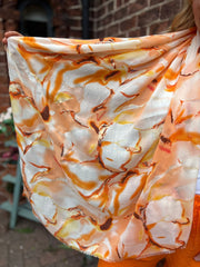 Orange Gold Marble Scarf