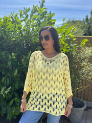 Lemon Wave Open Knit Jumper Marian