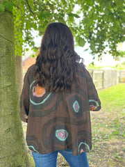 Chocolate Tie Dye Print Blouse Katherine