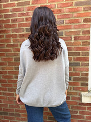 Grey Diamante V Neck Knit Tori