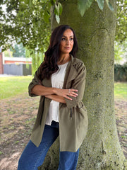 Khaki Tie Waist Jacket Charlotte