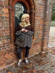 Chocolate Stripe Knitted Jumper Anne
