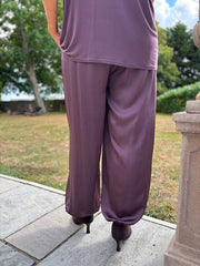 Grape Shimmer Cuffed Trousers Aubrey