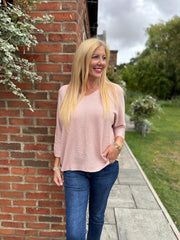 Pink Gold Lurex Knit Top Jenna