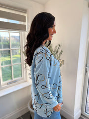 Light Blue Chenille Rope Sweatshirt Teya