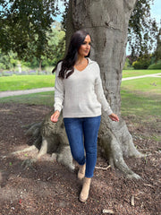 Stone Open Collar Jumper Rhea