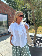 White Ruffle Top Mackenzie