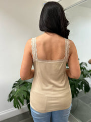 Stone Lace Ribbed Vest Top Libby