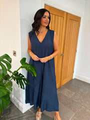 Navy Wide Leg Jumpsuit Kaylee