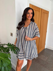 Navy Spots & Stripes Shirt Trinity