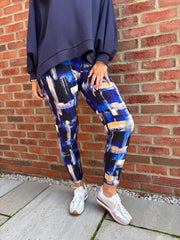 Royal Blue Block Print Leggings
