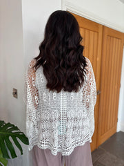White Crochet Net Over Top Alina