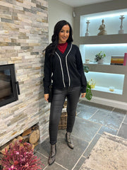 Black Embellished Trim Cardi Gina