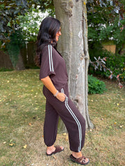 Chocolate Two Stripe Co-Ord Nikki