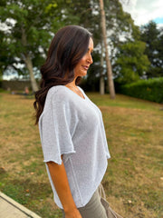 Grey Reverse Seam Knit Georgina