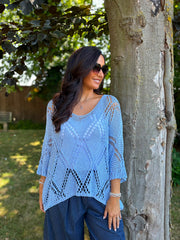 Blue Diamond Knit Raquel