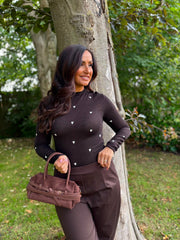 Chocolate Heart Knit Top Elsie