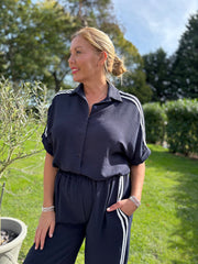 Navy Two Stripe Co-Ord Nikki