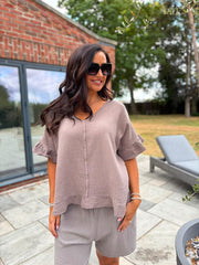 Mocha Bubble Cotton Top Kimberly