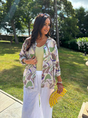 Mocha Abstract Leaf Shirt Rachel