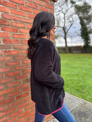 Black Fleece Button Jacket Farah