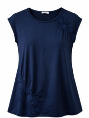 Navy Lace Detail Top Amanda