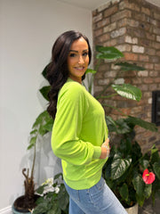 Lime Terry Towel Pocket Sweatshirt Andrada