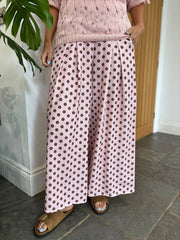 Pink Polka Dot Wide Leg Trousers Misty