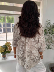 Stone Flower Pattern Top Mercy