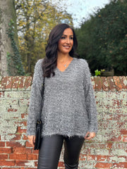 Grey Eyelash Knit Marilyn