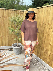 Chocolate Cotton Reverse Seam Knit Jo