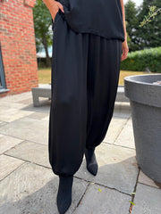 Black Shimmer Cuffed Trousers Aubrey