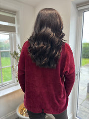 Wine Chenille Brushstroke Sweatshirt Donna